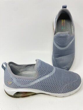 Skechers Womens GO Walk Air Twirl Shoes Sneakers 7 Gray Slip On GOwalk 124073